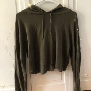 Olive green cropped sweater